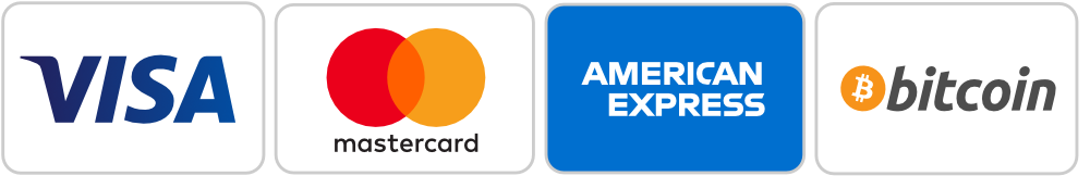 Accepted Payment Methods - Visa, Mastercard, American Express, Discover